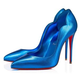 Christian Louboutin Metallic Blue Hot Chick Pumps